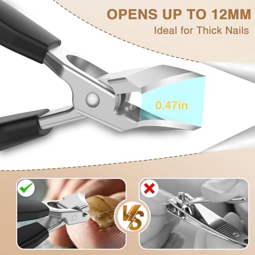 Ingrown Toenail Clippers, Eagle Beak Nail Clippers for Thick Nails Seniors | Angled Nail Cutter with 45° Slanted Head, 12mm Wide Jaw Opening, Precision Forged Blades for Men Women - style: Modern