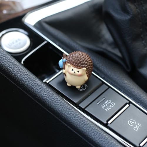 6 PCS Hedgehog Decor Car Dashboard Decorations, Fairy Garden Accessories | Kiofs Mini Hedgehog Figurines Car Gifts for Women Interior, Cute Desk Pets