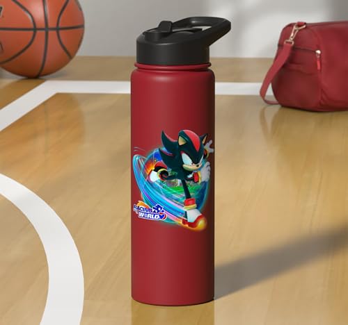 Sonic the Hedgehog - Racing Around the World Shadow Stainless Steel Insulated Water Bottle - color: Red