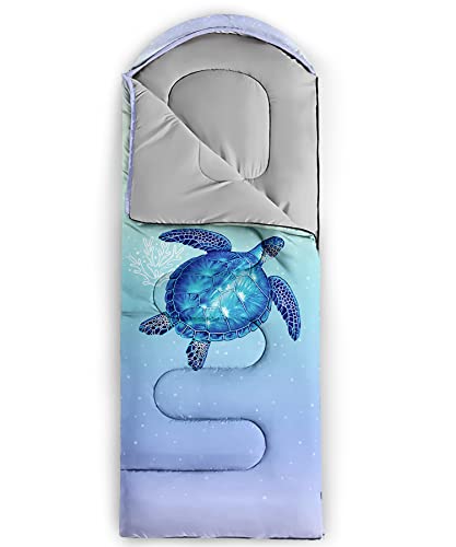 QOOMO Camping Sleeping Bags,3 Season Warm & Cool Weather,Lightweight,Waterproof Sleeping Bags for Adults & Kids,Traveling,and Outdoors,Camping Gear Equipment - color: Turtle 9