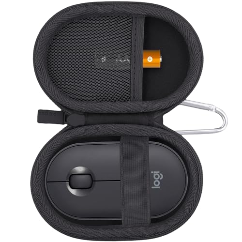 co2CREA Hard Case for Logitech Pebble M350/M350s/M355/i345 Mouse, Graphite | Travel Protection, Soft Anti-Static Lining, Hard EVA Shell, Shockproof Dustproof Water Resistant - color: Graphite Case