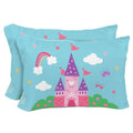 Sunny Side Up Magic Castle 2 Pack Reversible Pillowcases - Double Sided Pillow Covers, Kids Super Soft Princess Bedding - color: Blue - Magic Castle