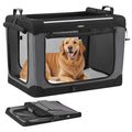 Feandrea Collapsible Dog Crate, Portable Travel Crate, 36-Inch | Oxford Fabric Pet Carrier with 4 Mesh Doors, Handles, Storage Pocket, Water Bottle Holder, UPDC019B01 - size: XL（36"L x 25"W x 25"H)