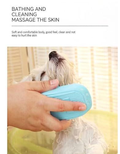 Blue Silicone Shower Brush, suitable for medium to large pets (dogs, cats)