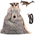 Sugar Glider Bonding Pouch - Soft Sleeping Pouch with Breathable Vent & Drawstring Portable Travel Bag Small Animal Carrier for Sugar Glider Squirrel Hamster Rats Hedgehog Bird Parrot (Grey) - color: Grey
