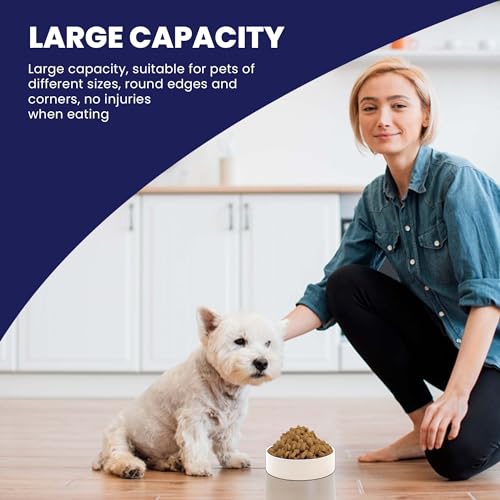 SPOT Ceramic Stoneware- Pet Bowl for Medium and Large Dogs, Classic Heavy Duty Non-Slip Ceramic Bowl for Food and Water - 7.5in Diameter - size: 7.5"