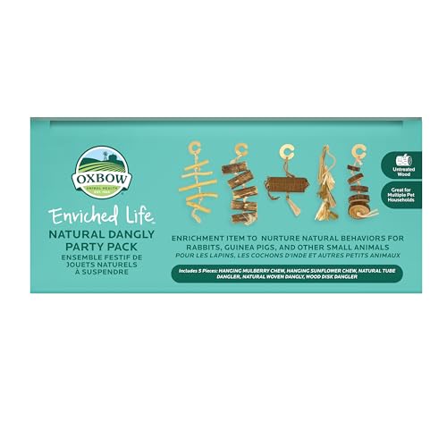 Oxbow Natural Dangly Party Pack, Rabbit & Guinea Pig Toys, Enrichment | Rabbit Chew Toys, Guinea Pig Enrichment, Guinea Pig Chew Toys, Rabbit Enrichment, Natural Materials, Small Pet Accessories - style: Dangly Pack