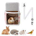 Guinea Pig Carrier Bag with Water Bottle，Travel Portable Small Animal Carrier Sling Pouch, Clear Window Carrier Backpack for Hamster Bunny Gerbil Hedgehog Sugar Glider Lizard Bird.(Pink) - color: Pink