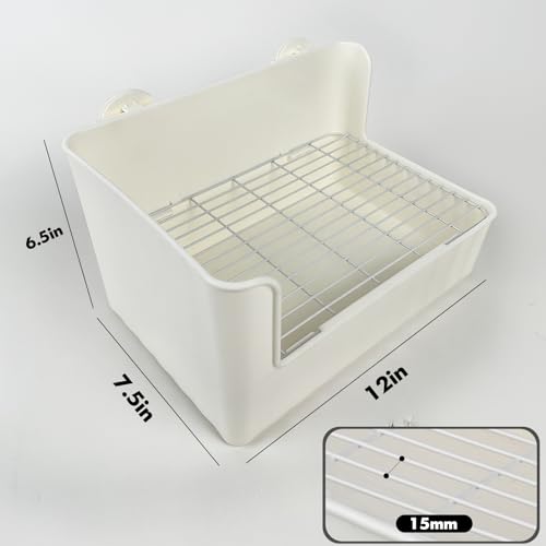 Large Rabbit Litter Box Bunny Potty Training Corner Litter Pan Comes with Liners Rabbit Pee Pads, Small Animal Bedding Toilet for Guinea Pig, Ferret, Hamster, Bunnies (White) - color: White