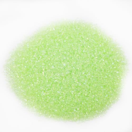 Crushed Glass Glitter, Broken Stones Shattered Glass Chips for Resin Art Crafts, Epoxy Resin Supplies, Geod Painting, DIY Art Projects, Jewelry Making, 2-4mm, 200g/7oz (Apple Green) - color: Apple Green