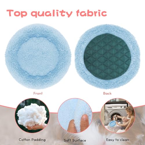 BWOGUE Hamster Bed, Round Velvet Sleep Pad for Guinea Pigs and Rats, 8.7 in | Round Mat for Small Pets, Soft Velvet Comfort, Machine Washable, Cage and Home Use, Hamsters Guinea Pigs - color: Blue