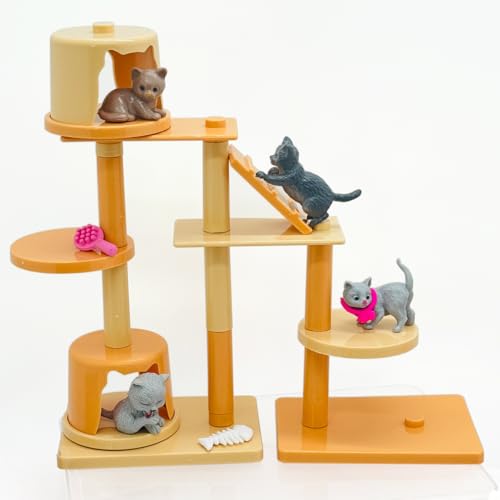 60PCS Realistic Cat & Dog Figures Playset - Educational Pet Pretend Play Toys for Kids Ages 3+, Role Play Kit with Animal Figures & Accessories for Boys & Girls Learning & Imagination Development