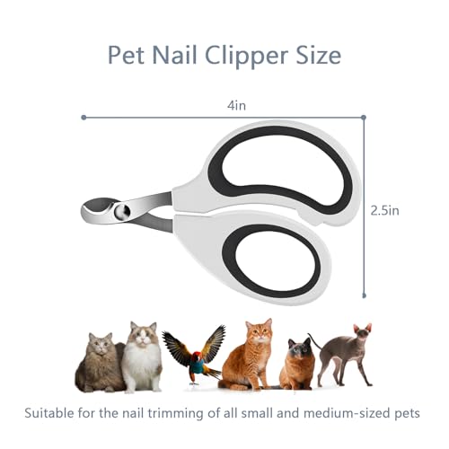 Cats & Dogs Pets Nail Clippers & Trimmers Rabbit Nail Clippers cat Nail Clippers for Indoor Cats cat Claw Clippers with Safety Guard Professional Grooming Tool for Cat Kitten - color: Black