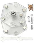 Strong Magnet Running Wheel Support for Hamster Cage,No Drill Installation | Hexagonal Acrylic Sheet, Adjustable Stand, Universal Fit for Small Animals Cage