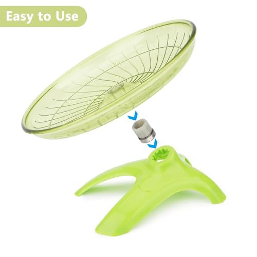 Hamster Wheel Flying Saucer Silent Exercise Wheel Running Wheel for Hamsters, Gerbils, Mice and Other Small Pets, Silent Hamster Running Wheel (Green) | Non-slip surface, smooth & quiet spinning, durable plastic, encourages healthy exercise, for dwarf ham