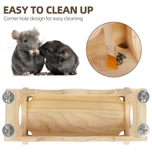 Chinchilla Suspension Bridge, Wooden Chinchilla ledges and Platforms, Small Animals Habitat Toy, Cage Accessories & Habitat Décor for Chinchillas, Hamster, Guinea Pig, Squirrel, Sugar Glider
