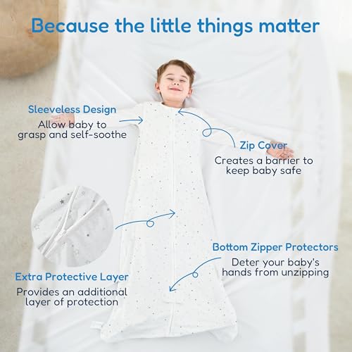 TotAha Toddler Sleep Sack 2T-4T, Soft Wearable Blanket Baby Sleep Bag, Light 0.5 TOG or Medium-weight 1.0 TOG Sleeping Sacks - color: Greystar, size: 2T-4T