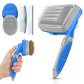 Self Cleaning Shedding Brush - 5-in-1 Professional Pet Grooming Kit Skin Friendly Grooming Tool for Dogs, Cats, and Puppies, Deshedding and Hair Removal for Long and Short Haired Pets（Blue-Grey） - color: Blue-Grey
