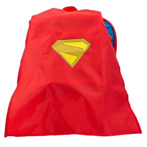 AI ACCESSORY INNOVATIONS Superman 2 Piece Backpack Set, Boys 16" Superhero School Bag with Detachable Cape, Lunch Box - color: Superman