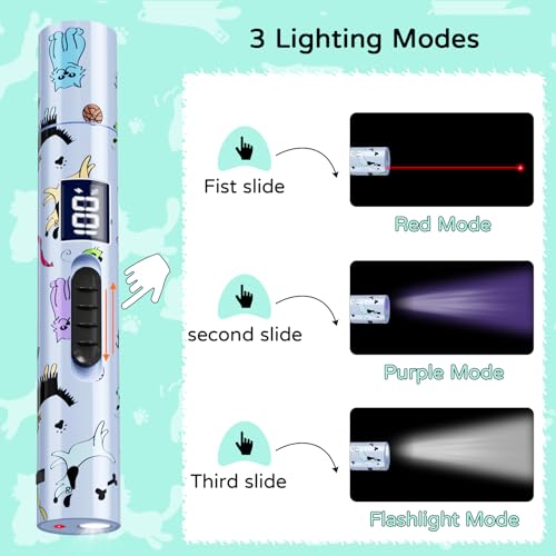 TBTeek Cat Toy, Rechargeable, Battery Screen, Cute Fun Creative Body | 7 Adjustable Patterns for Fun Chase Play Exercise Interactive Kitten Pet Dog Chase Toy - size: 1pc battery display