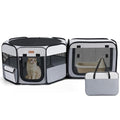 Want to Give Your Kittens & Puppies a Safe, Independent Space? Try Lekereise: 47"×16" Portable Cat Playpen, 2-in-1 Dog Playpen, Independently Usable, with a Carry Bag. Play Freely Anywhere! - color: M(47" * 16")