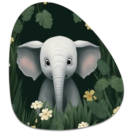 Rimilak Small Mouse Pad 6 x 7 Inch, Irregular Mini Mouse Pad with Non-Slip Rubber Base, Waterproof Compact Mouse Mat for Laptop Computer Wireless Mouse Keyboard Home Office Travel, Cute Elephant - color: Cute Elephant, size: 7L x 6W inches