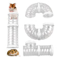 8 PCS Hamster Tunnel Kit,Transparent Curved Pet Cage Tube Set Dwarf Hamster Accessories DIY Toy Connection External Pipe for Mice Rat(White) - color: 【White】