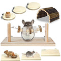 8 Pcs Chinchilla Ledges Wood Sets,Hamster Cage Platform Wooden Stand with Chew Lava Ledge Blocks Rats Climbing Toys Bridge Small Animal Cage Accessories for Gerbil Squirrel Sugar Glider - color: Gray