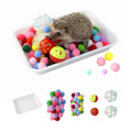 Hedgehog Dig Box Tray, Fun Foraging & Digging Hedgehogs Toy, Includes Rich Colors Balls, Hedgehogs Accessories for Hamsters, Ferrets and Other Small Animals (White)