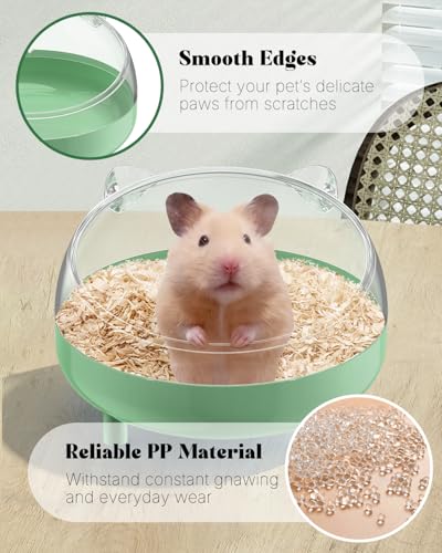 Pawfly Hamster Sand Bath Container, Hamster Sand Bath Box, Hamster Bathtub, Hamster Bathroom, Hamster Toilet, Plastic Dust Bath for Dwarf Hamsters, Syrian Hamsters, Mice, Gerbils & Small Animals - color: Light green