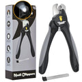 LED Dog Nail Clippers with Light Illumination, Trimmers with Protective Guard, Safety Lock and Nail File - Suitable for Large and Small Dogs & Cats (Grey) - color: Grey, size: Medium-Large (LED)