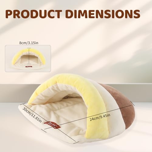 Hamster Hideout & Guinea Pig Bed, Semi-enclosed Hamster Hideout Small Animal Sleeping Cave Machine Washable Guinea Pig Hideouts for Chinchilla, Hedgehog, Rat, Sugar Glider,Flower-branch mouse (Blue)