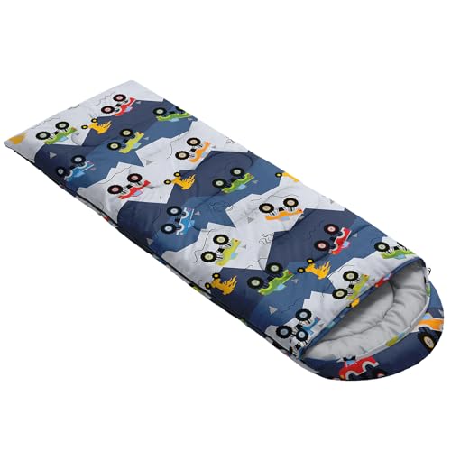 QOOMO Camping Sleeping Bags,3 Season Warm & Cool Weather,Lightweight,Waterproof Sleeping Bags for Adults & Kids,Traveling,and Outdoors,Camping Gear Equipment - color: Truck 8