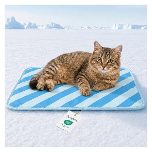 Cooling Mat for Dogs,Stylish Patterns,Self Cooling Indoor Outdoor | Instant Cooling,No Gel,100%Non-Toxic,Claw-Proof,Anti-Slip,Washable,for dog creat,dog bed,Blue S - color: Blue, size: 23"x18"(Small)