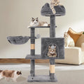 Cat Tree Tower with Hammock,40" Cat Trees for Indoor Cats Large Adult(Grey) | Modern Cat Tree Tower with Scratching Post, Cats Condo Furniture with Cloud Top Perch, Cats Climbing Tower for Kittens - color: Grey