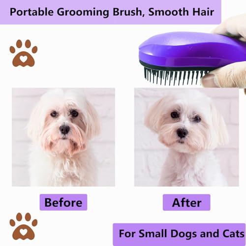 Puppy Brush, Soft Dog Brush for Grooming, Puppy Hair Remover Brush Comb, Grooming Tool for Poodles,Teddy, Yorkies, Maltese, Shih Tzu, Chihuahua, Deep Purple - color: Deep Purple