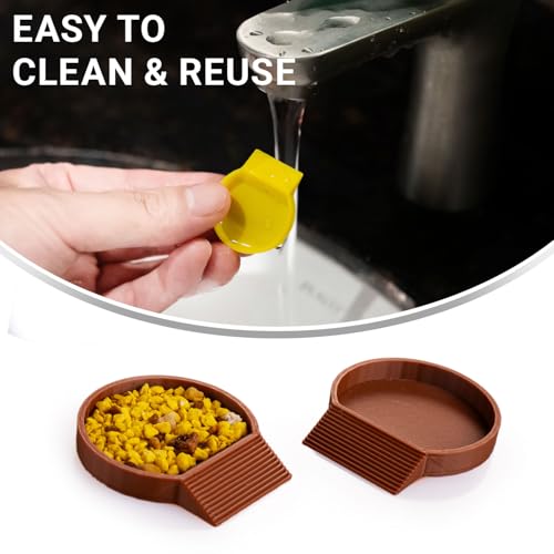 12-Pack Feeding Dish for Invertebrates – Feeder Bowls for Dubia Roaches, Isopods, Springtails, Superworms, Small Insects & More – Mini Bowls for Reptile Food & Supplements