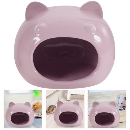 Milisten Ceramic Hamster Hideout for Small Pets Cute Hamster House Cooling Features Guinea Pigs and Hedgehogs Cozy Bed