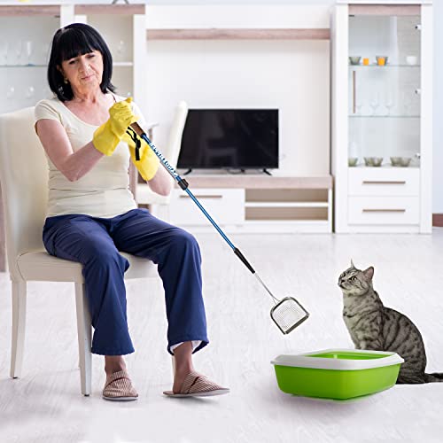Sand Dipper Metal Cat Litter Scoop – Long Handle Cat Poop Scooper for Litter Box (41”), Heavy-Duty Stainless Steel Kitty Litter Scoop (Mid-Adjustable) - size: 4 - Mid-Adjustable