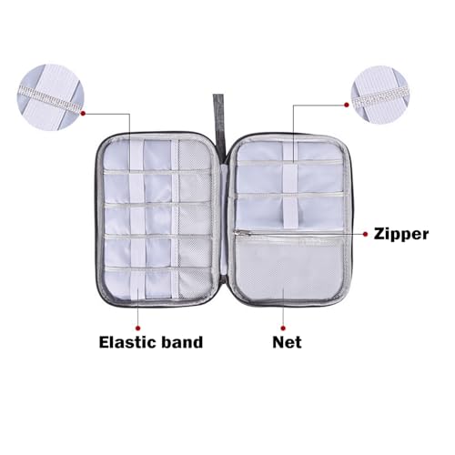 Organizer Case Small Electronic Devices USB Charger Accessories Mouse Phone Cable SD Power Bank Earphone - color: Medium-Black Medium-Organizer Bag