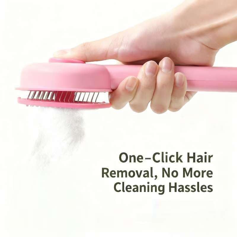 Cat Brush for Shedding, Kitten Brushes for Indoor Cats, For Long or Short Haired Cats,Cat Hair Brush Grooming Deshedding Brush for Dog Kitten Removes Loose Fur and flea removal comb, Pink