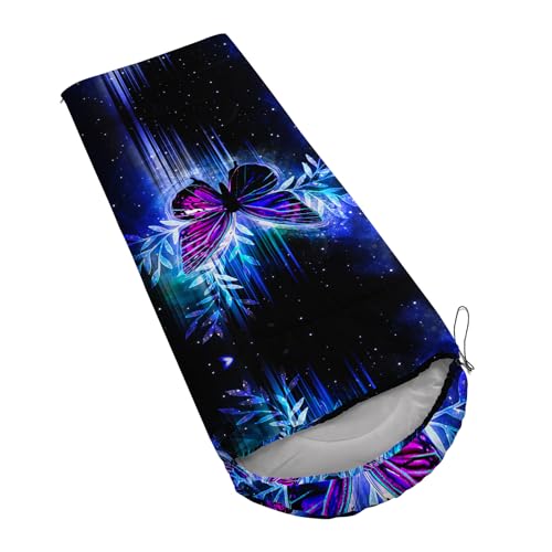 AILONEN Midnight Meow Sleeping Bag, Charcoal Cat Eyes Crescent Graphic, Portable Camp Sack Sleepover Style - color: S2