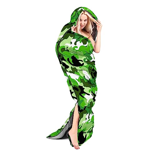 AILONEN Mermaid Scales Print Camping Sleeping Bag,Lightweight & Waterproof,3 Season Warm & Cool Weather,Portable Bags for Girls Women Travelling,Outdoors - color: Cat9