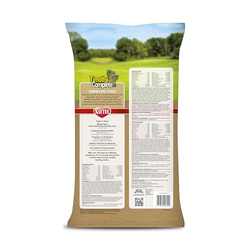 Kaytee Timothy Complete Guinea Pig Food, Made with Timothy Hay, High in Fiber, Supports Dental Health and Digestion, Long-lasting Vitamin C, 9.5 pounds - size: 9.5 Pound (Pack of 1)