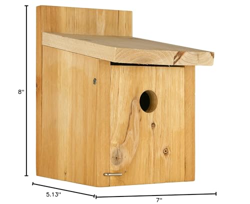 Nature's Way Cedar Box Wren House with Clean-Out Door, Wild Bird House and Outdoor Décor, Brown (Pack of 4) - size: Wren Box House (Pack of 4)