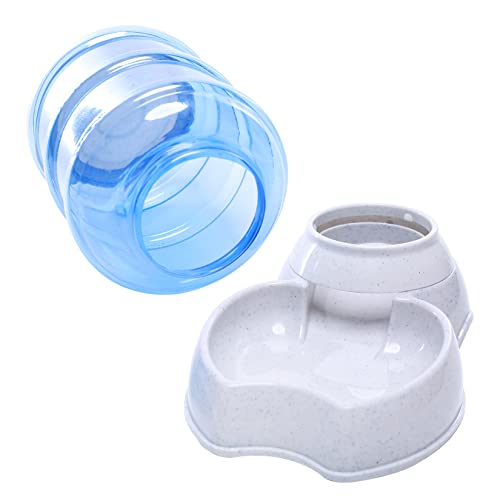 Pet Feeder and Water Food Dispenser Automatic Water Bowl for Dogs Cats, BPA-Free, Gravity Refill, Self Feeding for Small Medium Pets Puppy Kitten Rabbit - 1 Gallon 3.8L (Waterer + Feeder) - size: Waterer + Feeder