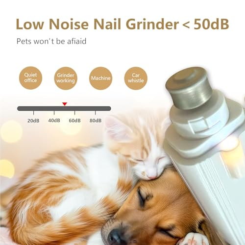 2 in 1 Pet Nail Clippers and Grinder with 2 Led Lights for Dogs Cats Birds Hamster Nail Claw Trimmer Rechargeable Low Noise Dog Nail Clippers and Grinder Quick Sensor