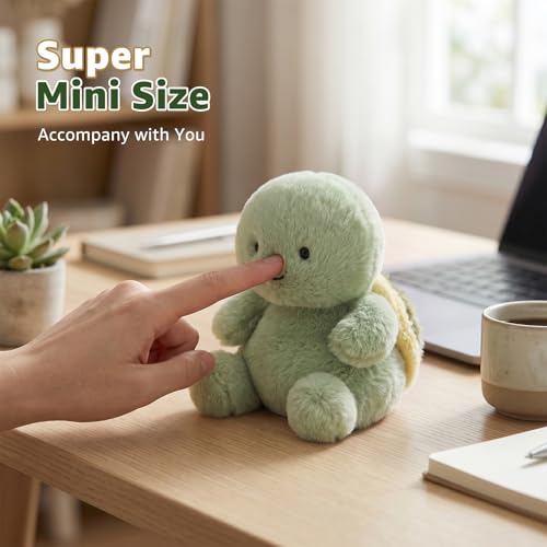 Ditucu Palm-Sized Turtle Stuffed Animals Cute Soft Mini Plush Doll Small Plushies Toys Gifts for Kids Green 6 inch - style: Turtle A