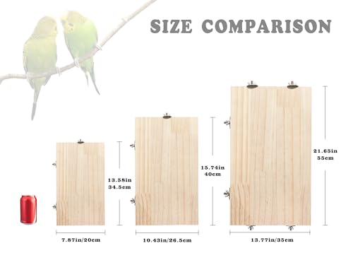 Large Bird Perch, Wooden Platform, Bird Playground, Parakeet Shelf Stand Platform, Bird Perches for Cage, Cage Accessories for Parrots, Rats, Chinchillas, Hamsters, Squirrels, Sugar Gliders