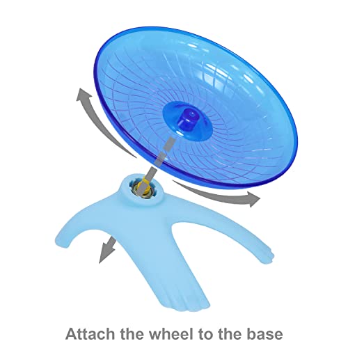 Hamster Flying Saucer Silent Running Exercise Wheel for Gerbil Rat Mouse Hedgehog Small Animals (Blue) - color: Blue